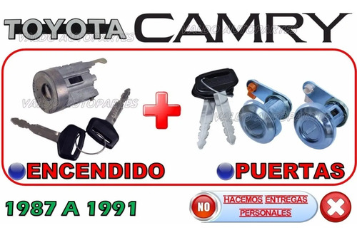 87-91 Toyota Camry Switch De Encendido + Chapas Puertas Del.