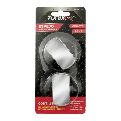 ESPEJO UNIVERSAL CONCAVO 2.5 x 5 cm Recortado Autoadherible de aluminio (2 pzas)