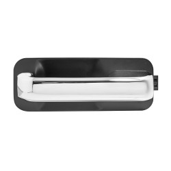 MANIJA EXTERIOR FD F-150/F-250/LOBO 15-20/SUPER DUTY 17-20 SIN HOYO PARA LLAVE SIN SENSOR LISA NEGRA/CROMO PLASTICO TWN HUSHAN FL3Z-1522404-DBPTM Derecho Delantera/Trasera