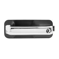 MANIJA EXTERIOR FD F-150/F-250/LOBO 15-20/SUPER DUTY 17-20 CON HOYO PARA LLAVE SIN SENSOR LISA NEGRA/CROMO PLASTICO TWN HUSHAN FL3Z-1522405-FAPTM Izquierdo Delantera