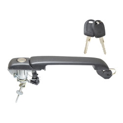 MANIJA EXTERIOR VW GOLF 2P 93-99/JETTA A3 93-98/POINTER 2P 97-99/CABRIO 93-02 PATA CORTA PIVOTE CON TOPE CORRUGADA NEGRA PLASTICO BRA 1HO.837.207 Derecho/Izquierdo Delantera