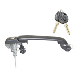 MANIJA EXTERIOR VW GOLF 2P 93-99/JETTA A3 93-98/POINTER 2P 97-99 PATA CORTA PIVOTE LISO CORRUGADA NEGRA PLASTICO BRA 373.837.205 Derecho/Izquierdo Delantera