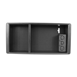 ORGANIZADOR PARA CONSOLA CENTRAL CV CHEYENNE/SILVERADO 14-22/SUBURBAN/TAHOE GM SIERRA 15-22 UN VARIOS 50-22 1 PIEZA CON PORTA MODENAS NEGRA PLASTICO TWN HUSHAN Central