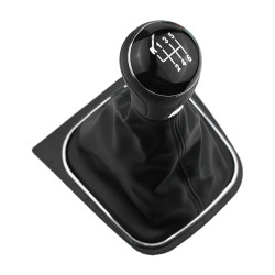 PERILLA VW JETTA GLI 11-17 VW BORA GLI 05-10 VW GOLF GTI 04-14 FUNDA CON PERILLA NEGRO/PLATA 6 VELOCIDADES VINIPIEL TIPO ORIGINAL CHN