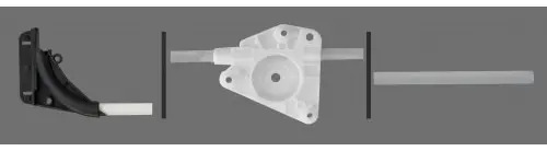 TAZA CAJA PARA ELEVADOR JEEP Liberty Mod. 02-06 de Plastico con Tubos y terminal Delantero DERECHA