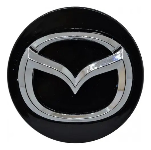 CENTRO DE RIN MAZDA 3-CX3-CX5-CX7 Plastico 56 mm. (Jgo. 4 pzas) NEGRO-CROMO
