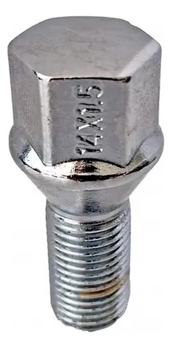BIRLO CROMADO RUEDA PARA RIN 14 x 1.5 mm. Hexagono 3/4" Altura 5.2 cm. - CORTO -