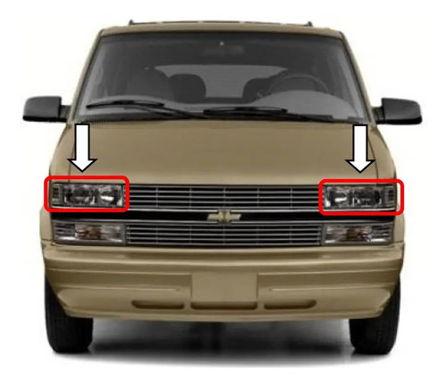 95-05 Chevrolet Astro Faro Delanteros + Cuartos Punta 4 Pzs