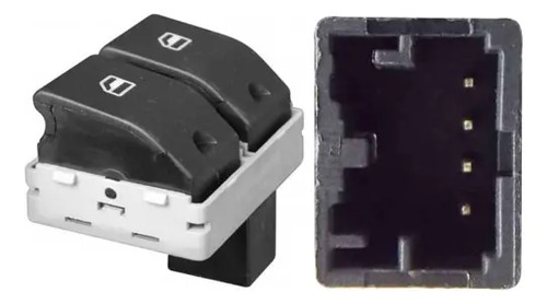 CONTROL DOBLE Elevador VW Polo-Lupo-Cross Fox-Pointer 05-09 Gol 09-12 *4 Pin Base NEGRA