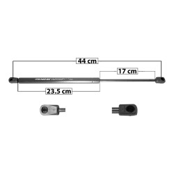 AMORTIGUADOR COFRE FD SUPER DUTY 99-06/F-350 97-03 44 23.5 17 ENTRADA TIPO 18 ENTRADA 2 TIPO 9 460 103.41 46.91 400 89.92 40.79 SPART 8173 TUR Derecho/Izquierdo