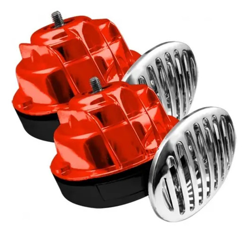 CLAXON CARACOL Rojo con relebador y rejilla (2 piezas)