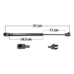 AMORTIGUADOR COFRE CR 300C 05-10 DG CHARGER 06-10/MAGNUM 05-08 31 16.5 11 ENTRADA TIPO 9 ENTRADA 2 TIPO 13 385 86.55 39.26 325 73.06 33.14 SPART 8872 TUR
