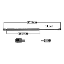 AMORTIGUADOR VIDRIO TRASERO FD EXPLORER MR MOUNTAINEER 05-07 47.5 28.5 17 ENTRADA TIPO 9 ENTRADA 2 TIPO 18 410 92.17 41.81 350 78.68 35.69 SPART 7868 TUR Derecho/Izquierdo