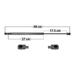 AMORTIGUADOR VIDRIO 5TA PUERTA NS PATHFINDER 94-04 48 27 17.5 ENTRADA TIPO 9 ENTRADA 2 TIPO 9 200 44.96 20.39 140 31.47 14.27 SPART SP-7824 TUR Derecho/Izquierdo