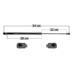 AMORTIGUADOR 5TA PUERTA AD A1 SPORTBACK 10-18 54 28 22 ENTRADA TIPO 9 ENTRADA 2 TIPO 9 510 114.65 52 570 128.41 58.25 SPART 7008 TUR Derecho/Izquierdo