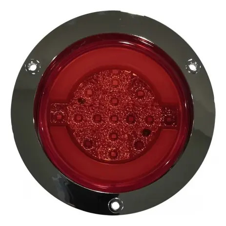 PLAFON REDONDO Ojo de Angel Tipo Gel (Alta-Baja) (Luz Led Baja-Estrobo) 12v con 18 Leds Blanco 10.2 cm TUNIX ROJO