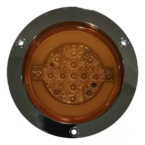PLAFON REDONDO Ojo de Angel Tipo Gel (Alta-Baja) (Luz Led Baja-Estrobo) 12v con 18 Leds Blanco 10.2 cm TUNIX AMBAR