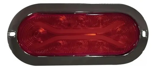 PLAFON OVALADO Para camion Ojo de Angel Tipo Gel (Luz Led Alta-Baja-Estrobo) con 8 Leds 8.9 X 19.7 cm ROJO