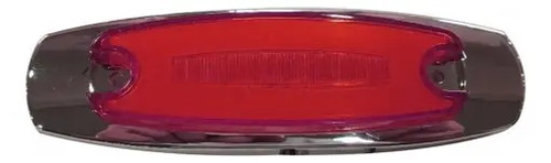 PLAFON RECTANGULAR Bisel Cromado Ojo de Angel Tipo Gel (Alta-Baja) (Luz Led Fija-Estrobo) 12v con 4 Leds 3.5 x 11.2 cm ROJO
