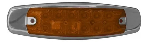 PLAFON RECTANGULAR Acero Inoxidable (Luz Led Fija-Estrobo) 12-24v 12 Leds ROJO 3.6 x 1.7 cm AMBAR