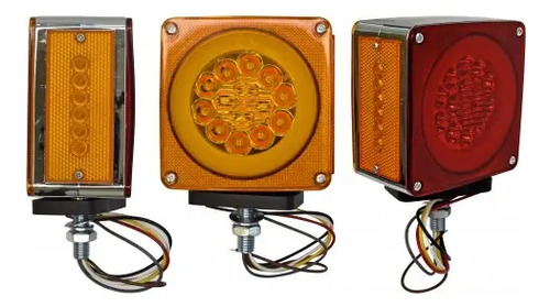 PLAFON DIRECCIONAL CUADRADO Bisel Cromado Leds Luz Angel (Luz Alta-Baja-Fija-Estrobo) con 34 Leds 12/24v 11.4 cm DERECHO