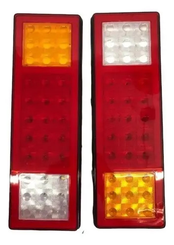 CALAVERA NISSAN D21-D22-NP300-Estaquita Ojo de Angel Tipo Gel (Fija-Alta-Baja AMBAR) (Fija-Alta-Baja-Estrobo ROJO) (Fija-Alta-Baja BLANCO) con 51 Leds 12v 10.2 x 32.4 cm (2 pzas)