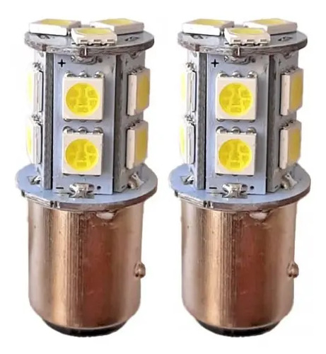 FOCO LED Base 1034 2 Polos con 13 Hiper Leds BLANCO (2 Piezas)