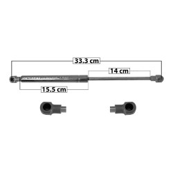 AMORTIGUADOR COFRE BW SERIE 5 525I 97-03/M5 00-03 33.3 15.5 14 ENTRADA TIPO 1 ENTRADA 2 TIPO 1 710 159.61 72.4 650 146.13 66.28 SPART SP-8777 TWN TUR Derecho/Izquierdo