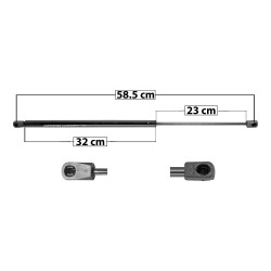 AMORTIGUADOR 5TA PUERTA CV HHR 06-11 58.5 32 23 ENTRADA TIPO 18 ENTRADA 2 TIPO 9 365 82.06 37.22 425 95.54 43.34 SPART 6287 TUR Derecho/Izquierdo