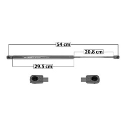 AMORTIGUADOR COFRE VW TOUAREG 04-06 54 29.5 20.8 ENTRADA TIPO 9 ENTRADA 2 TIPO 9 155 34.85 15.81 95 21.36 9.69 SPART SP-6999 TUR Derecho/Izquierdo