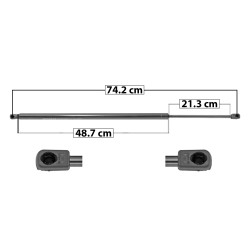 AMORTIGUADOR 5TA PUERTA JP GRAND CHEROKEE 11-13 74.2 48.7 21.3 ENTRADA TIPO 9 ENTRADA 2 TIPO 9 830 186.59 84.64 890 200.08 90.75 SPART SP-5208 TUR Derecho/Izquierdo