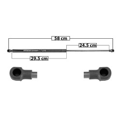 AMORTIGUADOR COFRE RN LOGAN 15-19 RN SANDERO 16-19 RN STEPWAY 16-19 58 29.5 24.5 ENTRADA TIPO 1 ENTRADA 2 TIPO 1 360 80.93 36.71 300 67.44 30.59 SPART 6400 TUR 654713274R Izquierdo