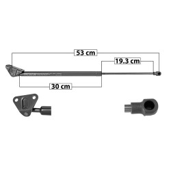 AMORTIGUADOR 5TA PUERTA MT OUTLANDER 14-15 53 30 19.3 25 ENTRADA 2 TIPO 1 400 89.92 40.79 460 103.41 46.91 SPART 7062 TUR Derecho