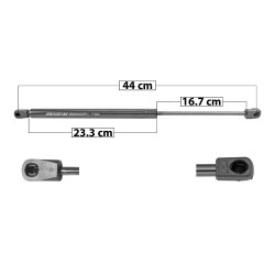 AMORTIGUADOR COFRE FD SUPER DUTY 17-22 44 23.3 16.7 255 57.32 26 195 43.83 19.88 SPART 8200 TUR Derecho/Izquierdo