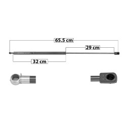 AMORTIGUADOR COFRE FD SUPER DUTY 11-16 65.5 32 19 170 38.21 17.33 110 24.72 11.21 SPART 5602 TUR Derecho