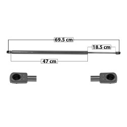 AMORTIGUADOR 5TA PUERTA TY SEQUOIA 08-21 MANUAL 69.5 47 18.5 860 193.34 87.7 920 206.82 93.81 SPART 5462 TUR Derecho/Izquierdo