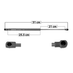 AMORTIGUADOR 5TA PUERTA PG 207 06-13 51 25.5 21 305 68.57 31.10 365 82.06 37.22 SPART TUR Derecho/Izquierdo Trasera