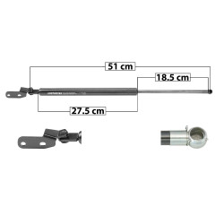 AMORTIGUADOR 5TA PUERTA SB FORESTER 14-18 MANUAL 51 27.5 18.5 SPART TUR Derecho Trasera