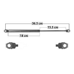 AMORTIGUADOR COFRE BW SERIE 3 92-98 36.5 ENTRADA TIPO 2 ENTRADA 2 TIPO 2 350 78.68 35.69 290 65.19 29.57 MANIJAUTO 8653 TUR Derecho/Izquierdo