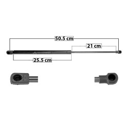 AMORTIGUADOR 5TA PUERTA ST LEON 99-05 50.5 25.5 21 ENTRADA TIPO 9 ENTRADA 2 TIPO 1 420 94.42 42.83 480 107.91 48.95 MANIJAUTO 7536 TUR Derecho/Izquierdo
