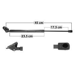 AMORTIGUADOR 5TA PUERTA DG ATOS 05-08 45 23.5 17.5 ENTRADA TIPO 6 ENTRADA 2 TIPO 9 370 83.18 37.73 430 96.67 43.85 MANIJAUTO 8120 TUR Izquierdo