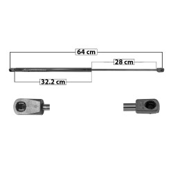 AMORTIGUADOR COFRE CV HHR 06-11 64 32.2 28 ENTRADA TIPO 18 ENTRADA 2 TIPO 9 250 56.2 25.49 190 42.71 19.37 MANIJAUTO SP-5684 TUR Derecho/Izquierdo