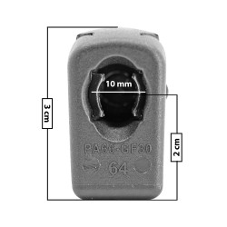 AMORTIGUADOR REPUESTO TERMINAL UN UNIVERSAL 50-23 10 MM 7 MM 3 CM RECTO 2 CM PLASTICO NEGRO MANIJAUTO TUR Derecho/Izquierdo Delantera/Trasera