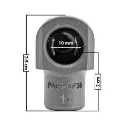 AMORTIGUADOR REPUESTO TERMINAL UN UNIVERSAL 50-23 10 MM 5 MM 2.5 CM RECTO 2 CM PLASTICO NEGRA MANIJAUTO TUR Derecho/Izquierdo Delantera/Trasera