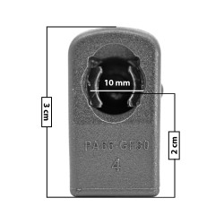 AMORTIGUADOR REPUESTO TERMINAL UN UNIVERSAL 50-23 10 MM 5 MM 3 CM TORCIDO 2 CM PLASTICO NEGRO MANIJAUTO TUR Derecho/Izquierdo Delantera/Trasera