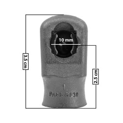 AMORTIGUADOR REPUESTO TERMINAL UN UNIVERSAL 50-23 10 MM 5 MM 3.5 CM TORCIDO 2.5 CM PLASTICO NEGRA MANIJAUTO TUR Derecho/Izquierdo Delantera/Trasera