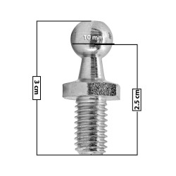 AMORTIGUADOR REPUESTO TERMINAL UN UNIVERSAL 50-23 9 MM 7 MM 3 CM CHUPON METAL CROMADO MANIJAUTO TUR Derecho/Izquierdo Delantera/Trasera
