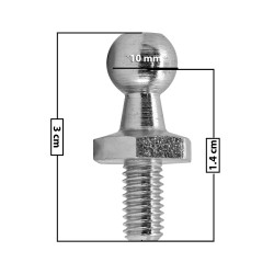 AMORTIGUADOR REPUESTO TERMINAL UN UNIVERSAL 50-23 10 MM 5 MM 3 CM CHUPON 2.5 CM METAL CROMADO MANIJAUTO TUR Derecho/Izquierdo Delantera/Trasera