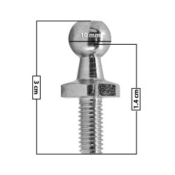 AMORTIGUADOR REPUESTO TERMINAL UN UNIVERSAL 50-23 9 MM 5 MM 3 CM CHUPON 2.5 CM METAL CROMADO MANIJAUTO TUR Derecho/Izquierdo Delantera/Trasera