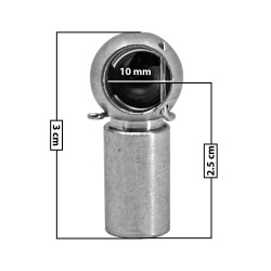AMORTIGUADOR REPUESTO TERMINAL UN UNIVERSAL 50-23 10 MM 5 MM 3 CM RECTO 2.5 CM METAL CROMADO MANIJAUTO TUR Derecho/Izquierdo Delantera/Trasera